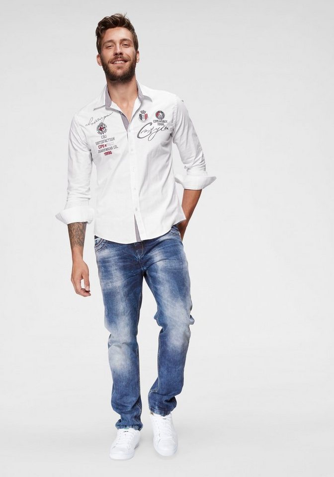 Cipo & Baxx Straight-Jeans Red Dot – Bild 4 von 5