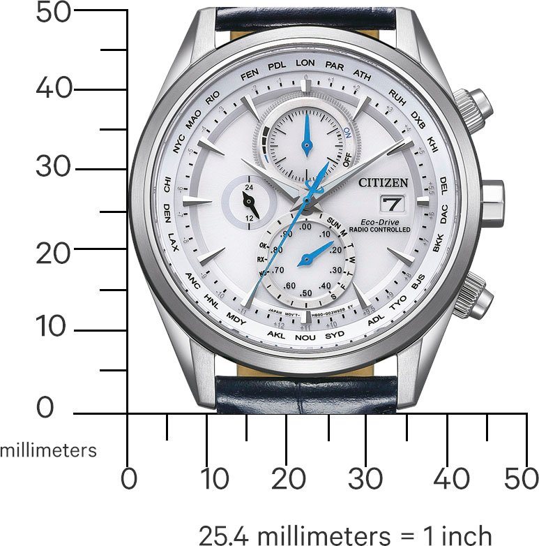 Citizen Funk-Multifunktionsuhr AT8260-18A, Armbanduhr, Herrenuhr, Solar, Lederarmband, Saphirglas, Datum – Bild 4 von 4