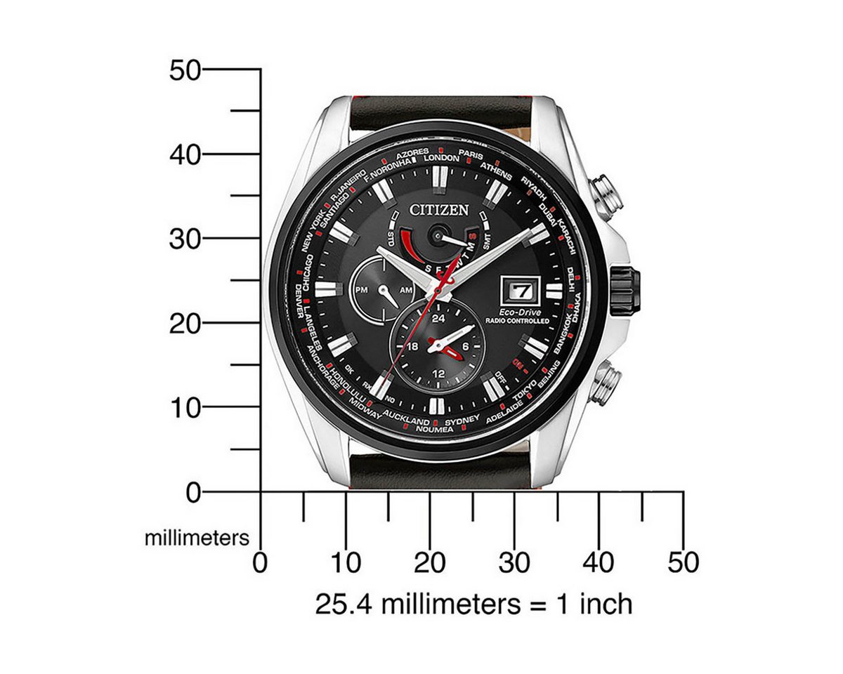 Citizen Funk-Multifunktionsuhr AT9036-08E, Armbanduhr, Herrenuhr, Solar, Saphirglas, Lederarmband – Bild 2 von 5