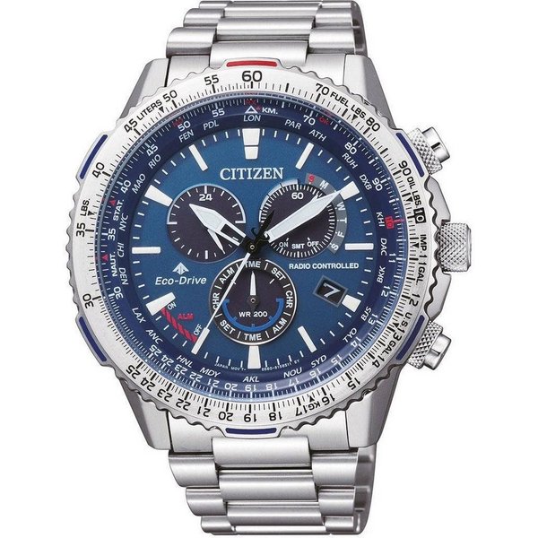 Citizen Funkchronograph Promaster Sky CB5000-50L, Armbanduhr, Herrenuhr, Solar, Stoppfunktion, bis 20 bar wasserdicht