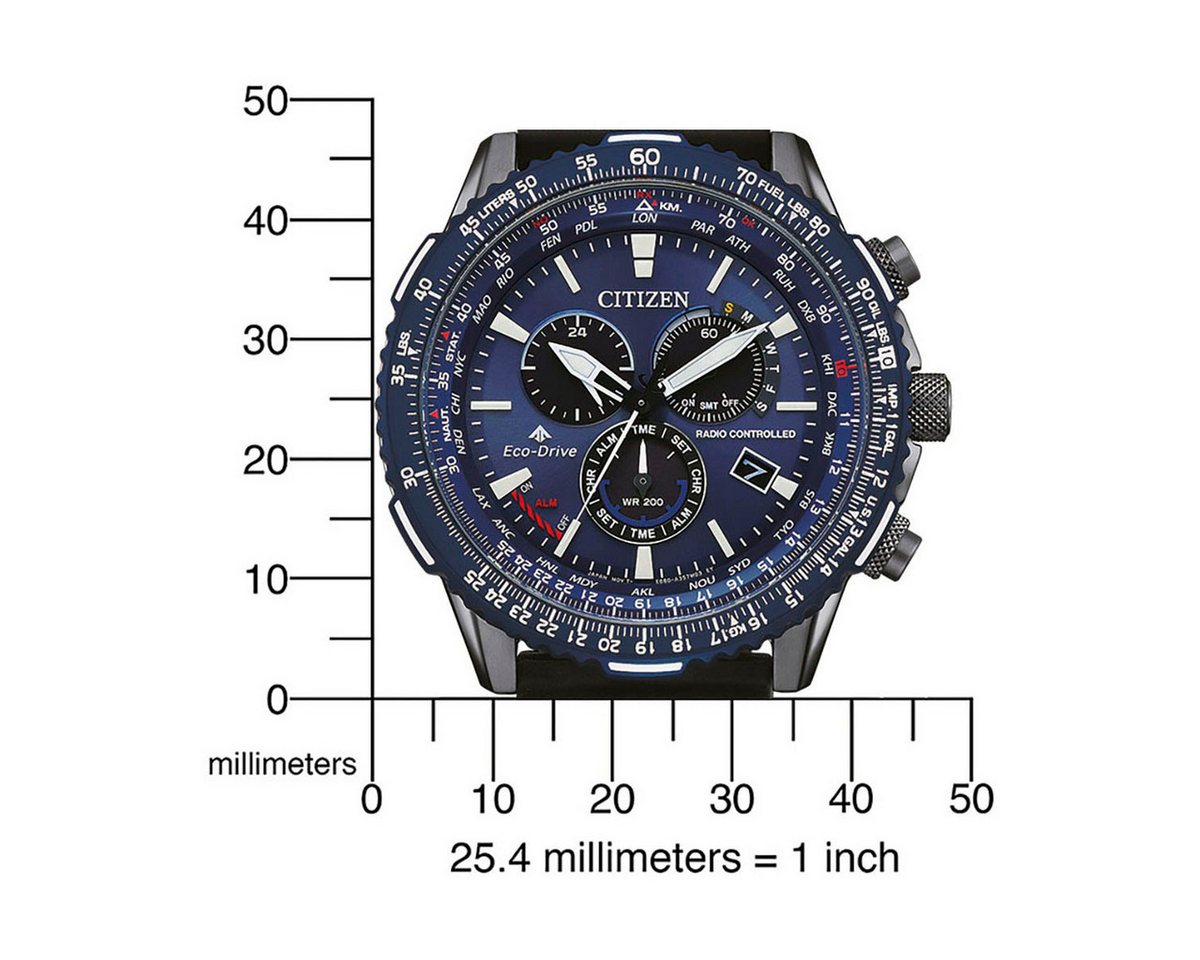 Citizen Funkchronograph Promaster Sky CB5006-02L, Armbanduhr, Herrenuhr, Solar, Stoppfunktion, bis 20 bar wasserdicht – Bild 2 von 4