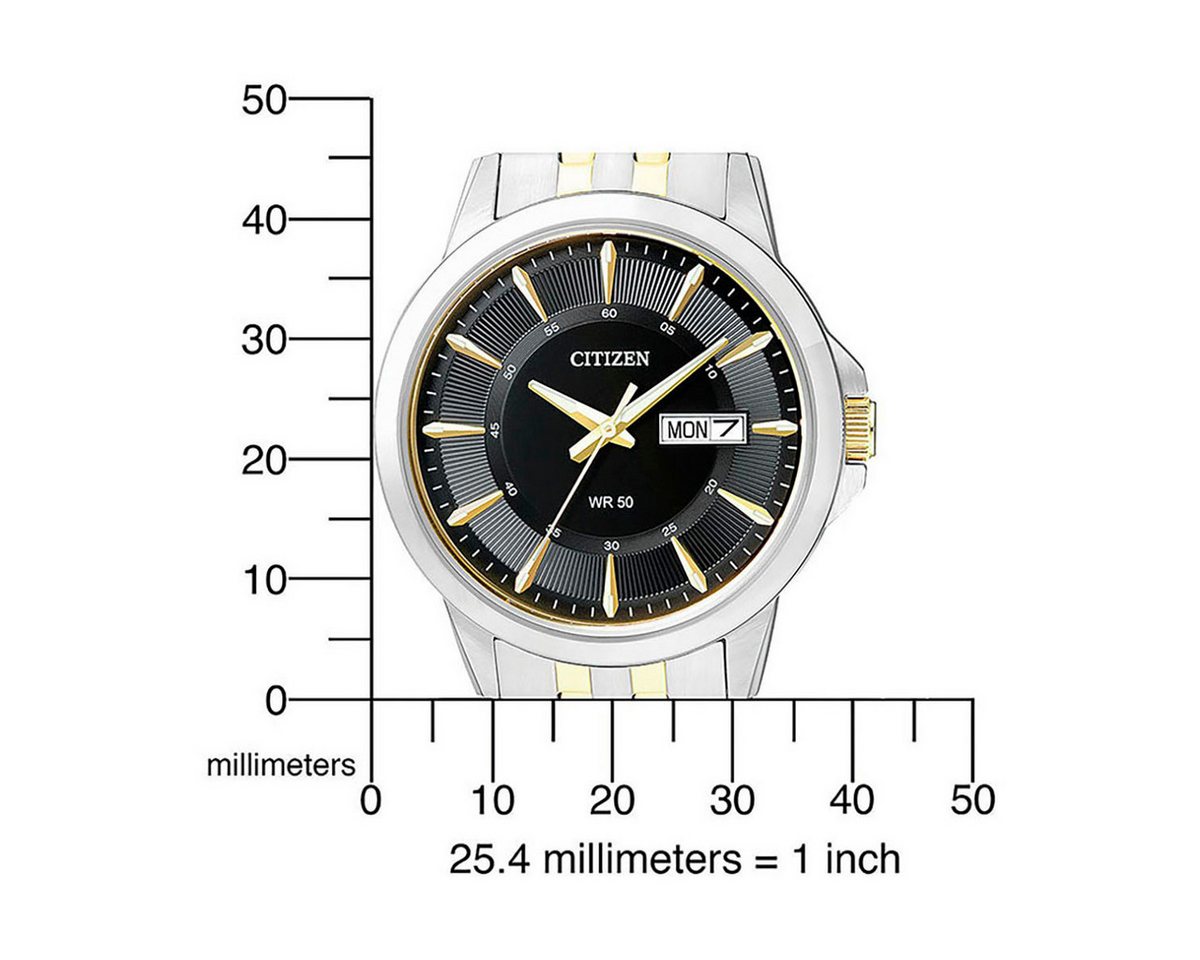 Citizen Quarzuhr BF2018-52EC, Armbanduhr, Herrenuhr, Damenuhr, Edelstahlarmband, Datum – Bild 2 von 3