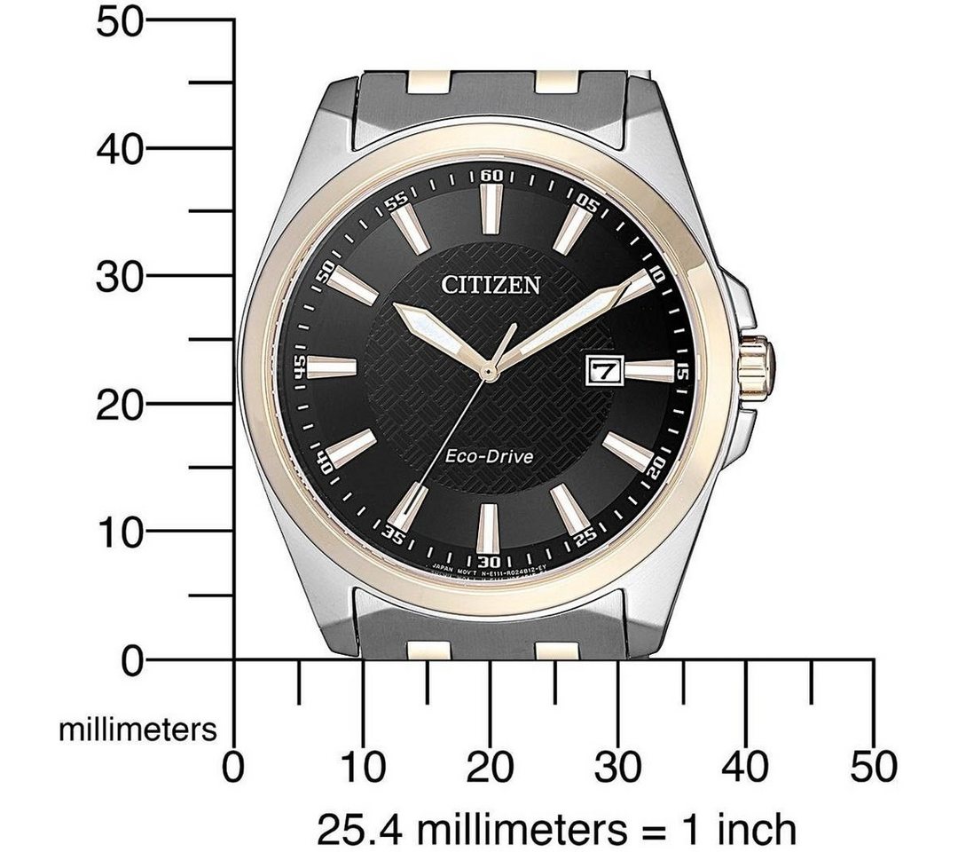 Citizen Solaruhr BM7109-89E, Armbanduhr, Herrenuhr, Datum, Saphirglas, Edelstahlarmband – Bild 5 von 5