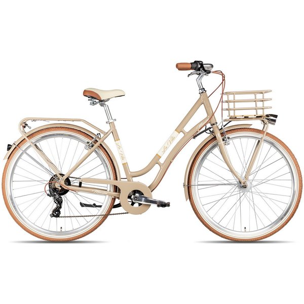 Maxim Cityrad Maxim La Vita, 7 Gang Shimano Tourney 7 Schaltwerk, Kettenschaltung, Straßenausstattung braun/beige