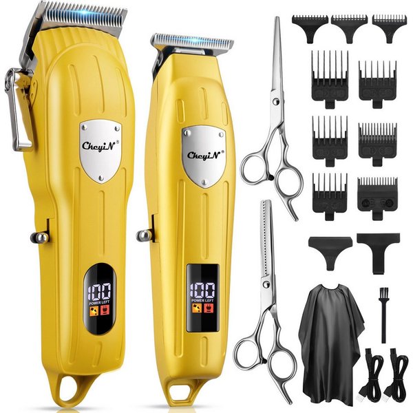 CkeyiN Haarschneider Profi Haarschneidemaschine und Barttrimmer Set kabellos elektrisch, 9 Aufsteckkämme, geräuscharm, 120 Min. Akkulaufzeit Präzisionstrimmer K