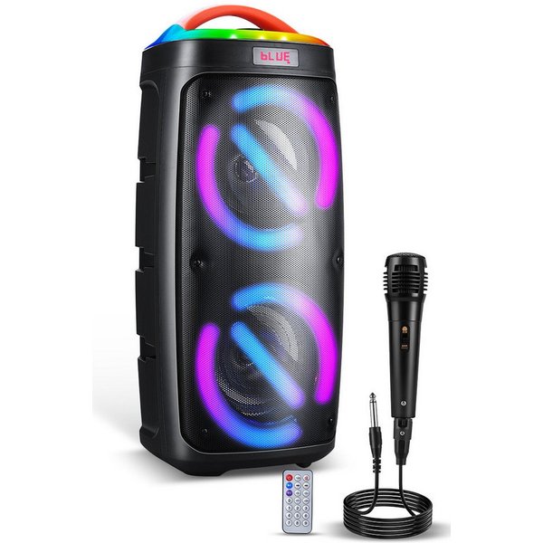 CkeyiN Kabelloser Bluetooth Partylautsprecher mit Kraftvollem Sound Party box Party-Lautsprecher (Bluetooth, 30 W, mit Mikrofon, TWS, 4 RGB-Flammenlichteffekte,