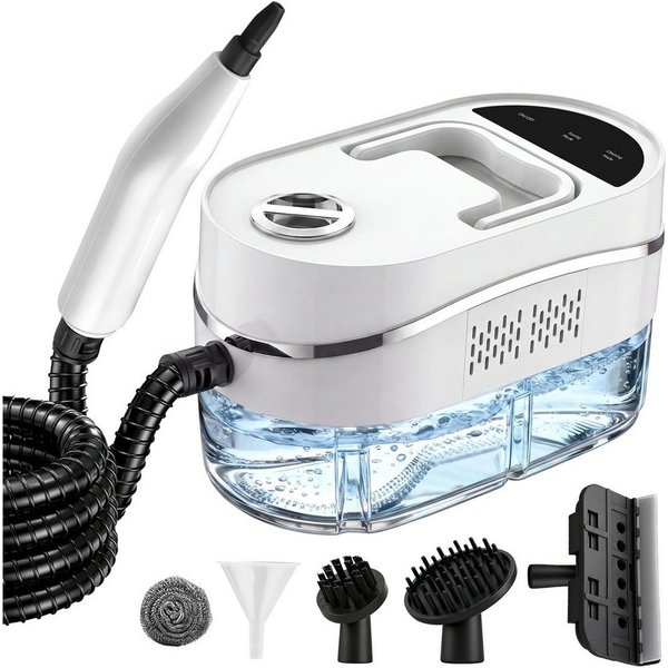 CkeyiN Pro Dampfreiniger Handdampfreiniger,1200 ml Tank,Küchenreiniger,Tragbarer Reiniger, 1500 W, mit 8 Aufsätzen,für Boden, Küche, Fenstern,Badezimmern, Autos