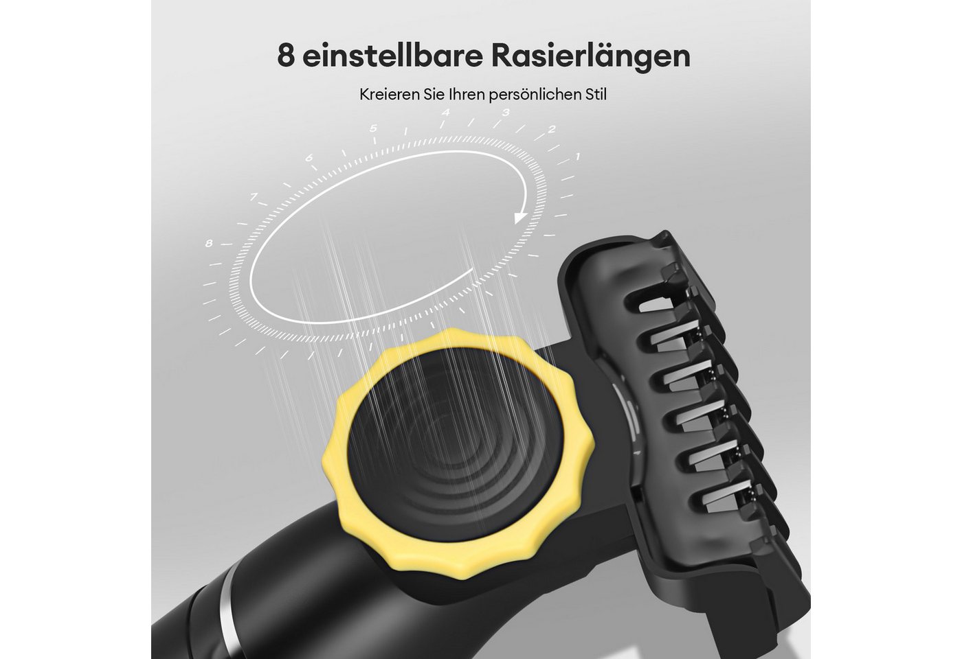 CkeyiN Pro Elektrorasierer Körper und Gesicht,Trimmer & Bodygroomer,Multifunktions-Rasierer, Aufsätze: 1, 3 Körperaufsätze,Nass- & Trockenrasur, Elektrischer Ra – Bild 5 von 5