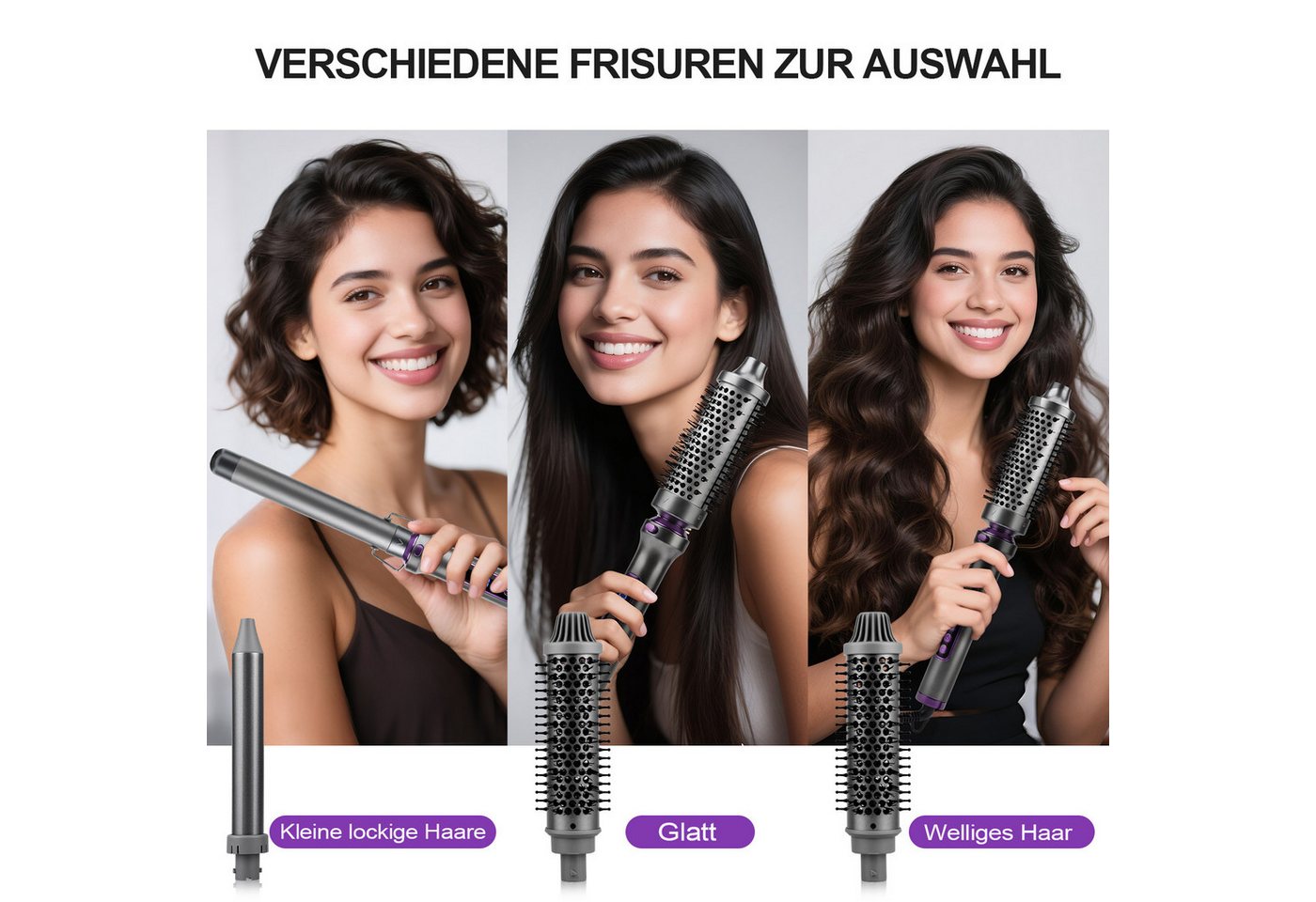CkeyiN Pro Lockenstab 2 in 1 Lockenstäbe Set, Hair Curler, 38 mm/25 mm, 11 Temperaturen, Keramik, für Große Locken, Negative Ionen,PTC-Schnellheizung, LCD-Displ – Bild 3 von 5