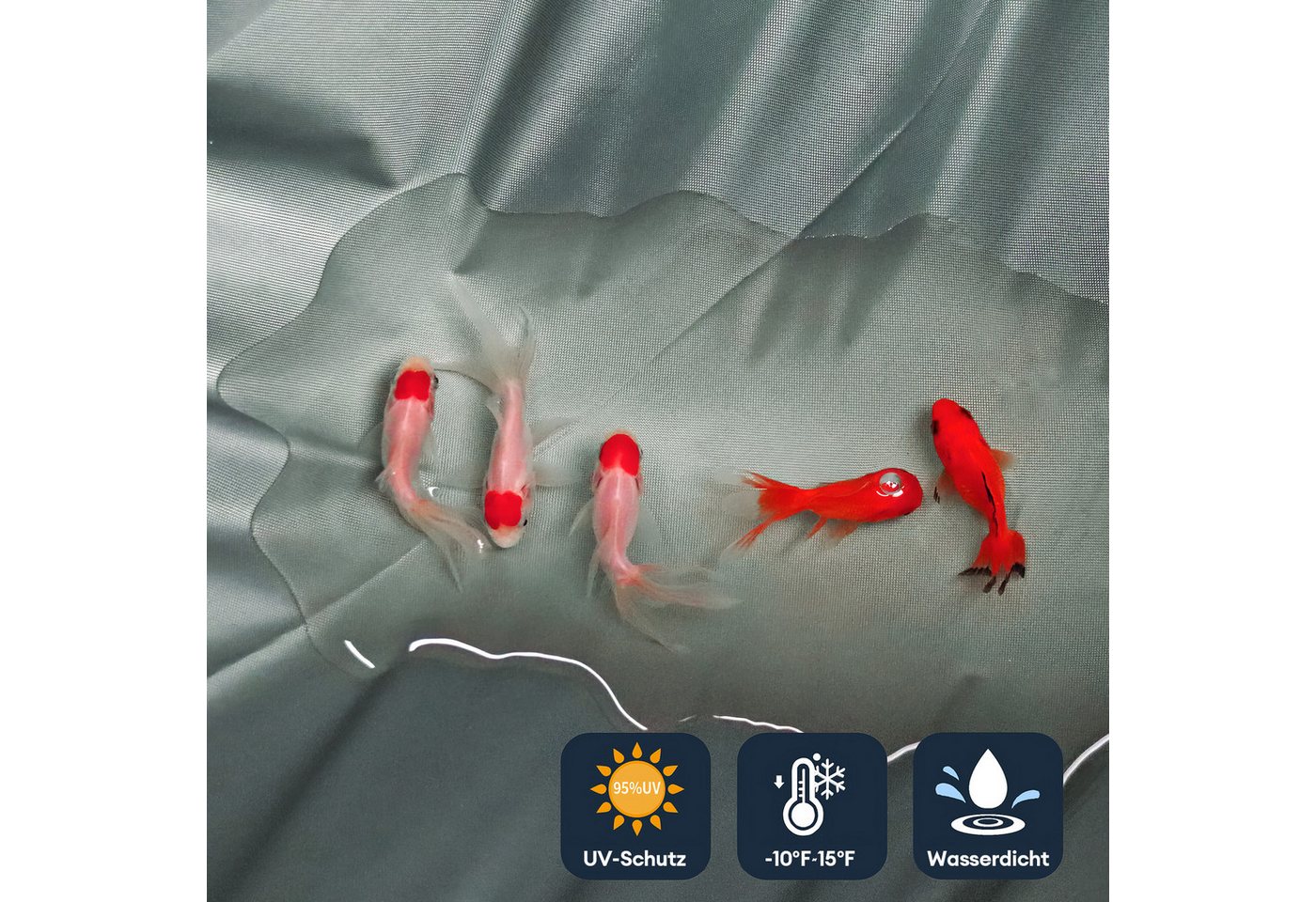 CkeyiN Pro Sonnensegel Wasserdicht,Rechteckig,Sonnenschutz,Reißfest,95% UV Schutz, (Windschutz,Stabil Schattenspender), für Balkon Terrasse Garten – Bild 2 von 5