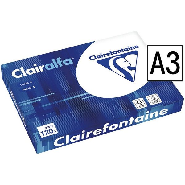 CLAIREFONTAINE Druckerpapier 2800, Format DIN A3, 120 g/m², 250 Blatt