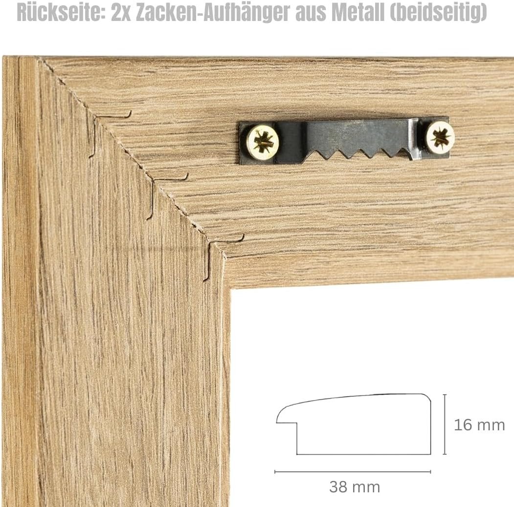 Clamaro Bilderrahmen Eiche Hell Fotohalter Neo – Bild 5 von 5