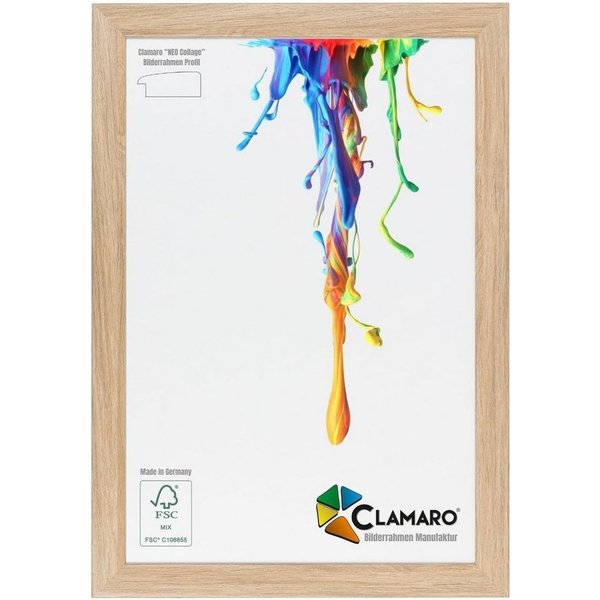 Clamaro Bilderrahmen Eiche Natur Collage nach Maß Neo, Holz