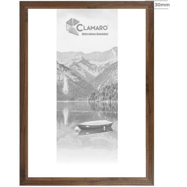Clamaro Bilderrahmen Nussbaum Collage nach Maß, 30mm Holz