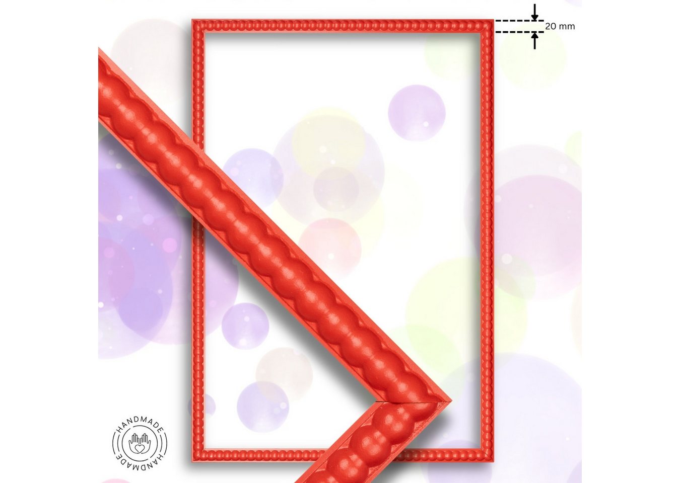 Clamaro Bilderrahmen Rot Bubble nach Maß, 20mm Holz – Bild 4 von 5