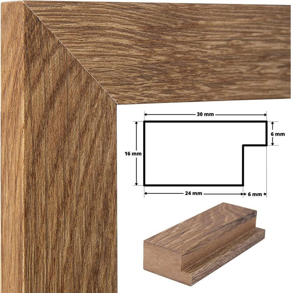 Clamaro Bilderrahmen Schwarz Collage nach Maß, 30mm Holz – Bild 2 von 5