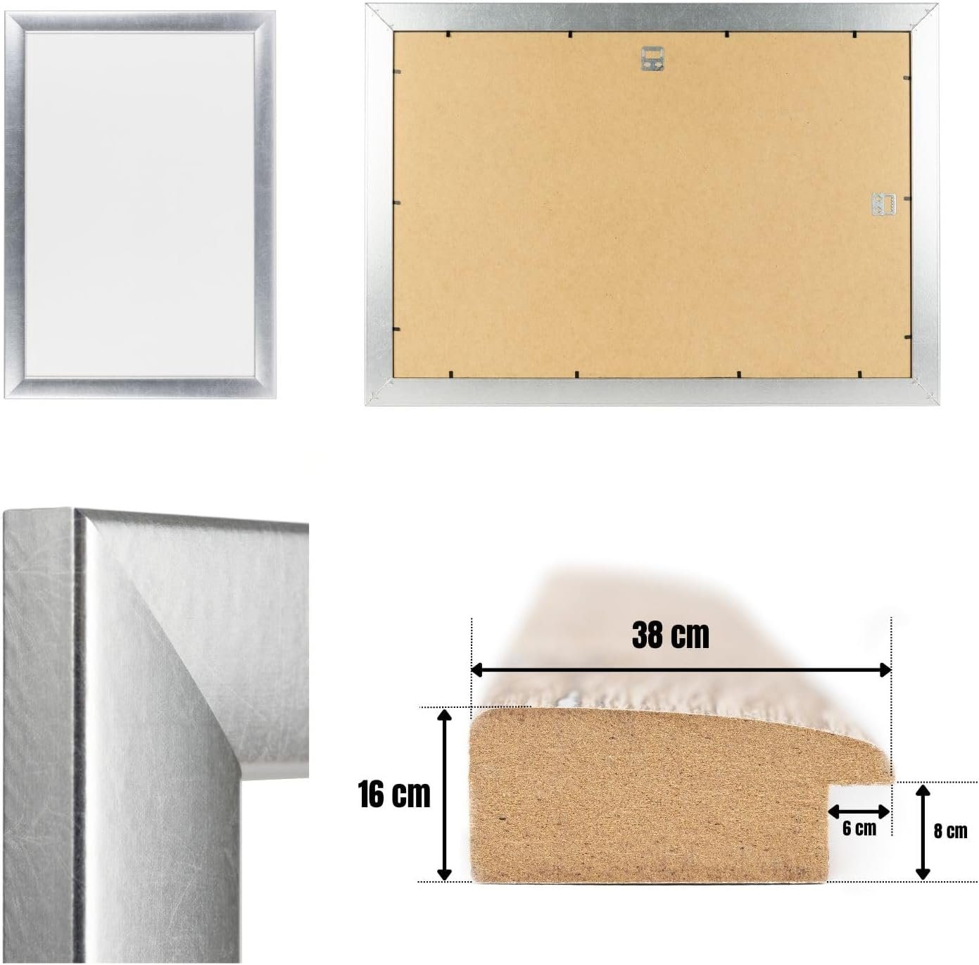 Clamaro Bilderrahmen Silber Collage nach Maß Neo, Holz – Bild 3 von 5
