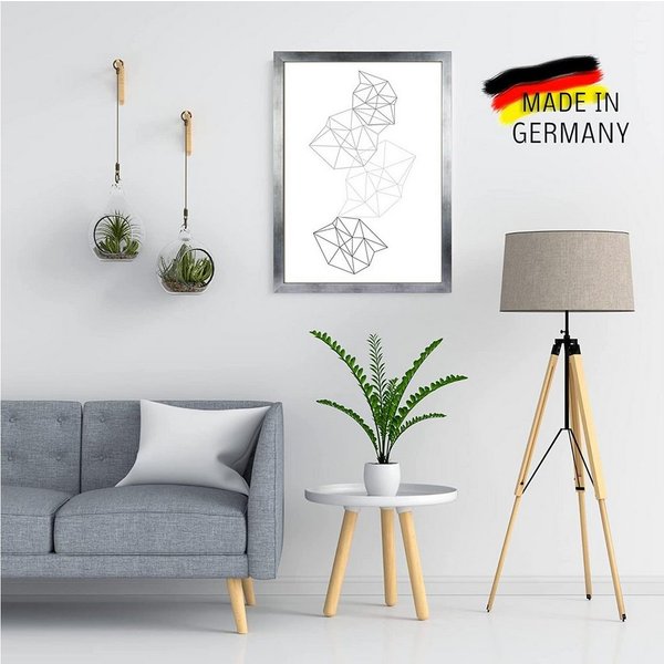 Clamaro Bilderrahmen Silber Gebürstet Collage nach Maß M3016, Holz