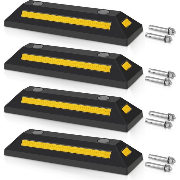 Clanmacy Absperrpfosten 4X Radstopper Parkstopper Garagenstopper Parkplatz Fahrzeugstopper