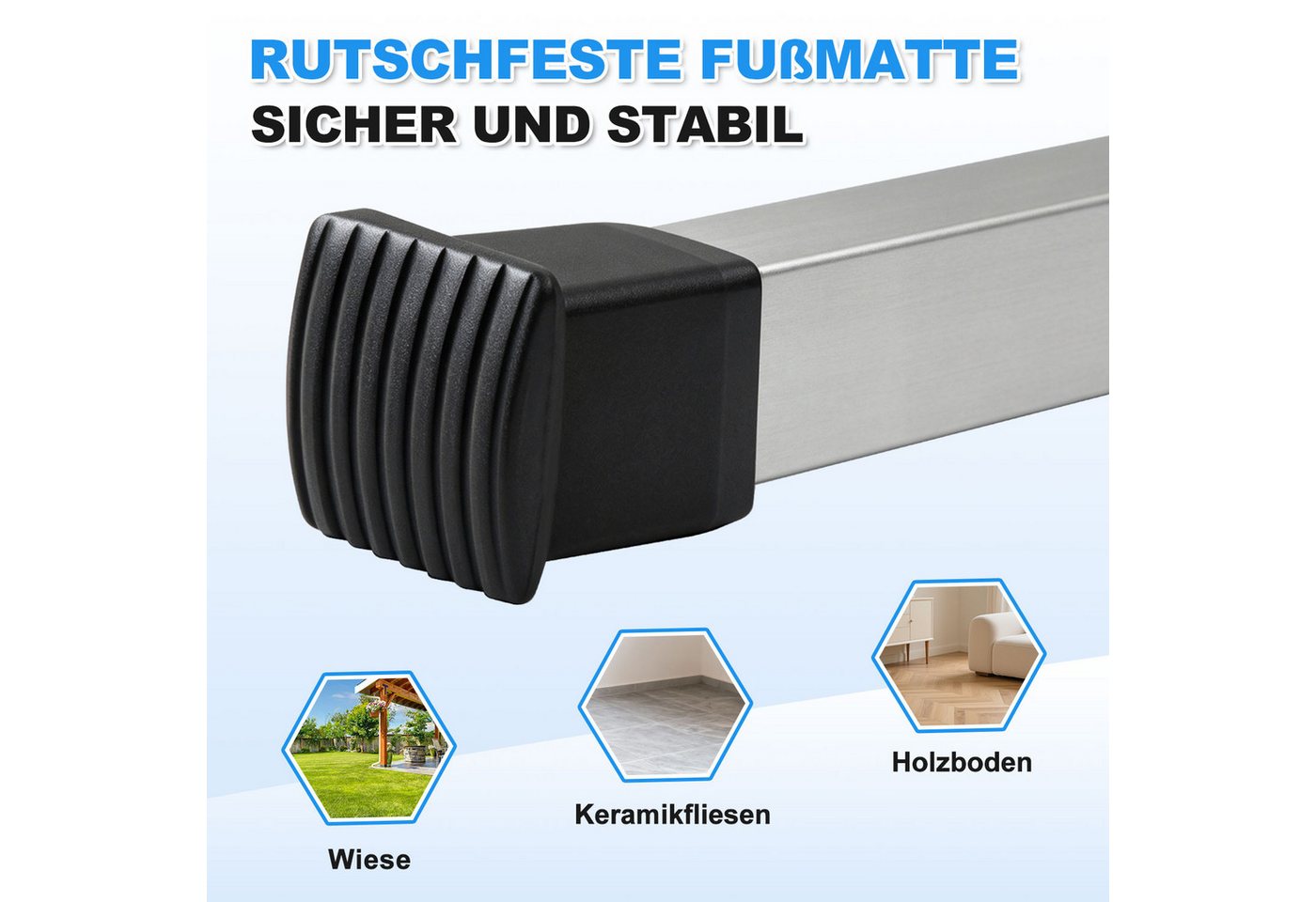 Clanmacy Arbeitsplattform Arbeitsplattform klappbar 120x29cm höhenverstellbar 56-80cm 150 kg – Bild 4 von 5