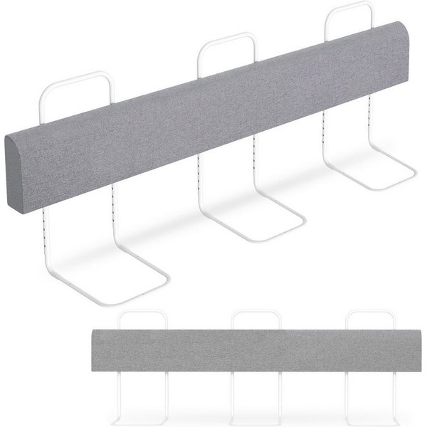 Clanmacy Bettschutzgitter Rausfallschutz Bett 5-Loch Höhenverstellbar Bettgitter 150cm (und strapazierfähigem Polyester Canvas Material 150-200cm), aus Metall