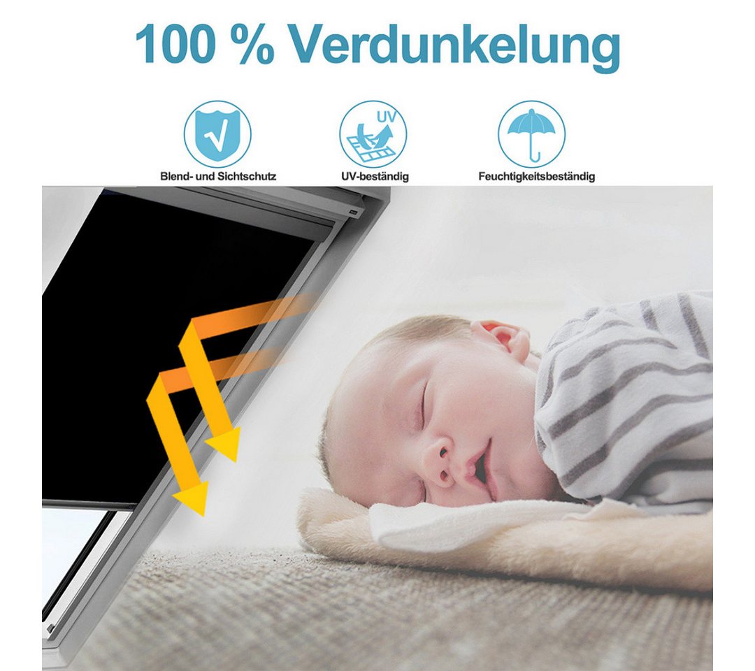 Dachfensterrollo Verdunkelungsrollo Dachfensterrollo Thermo-Rollo für GGL GPU GTU GXU, Clanmacy – Bild 5 von 5