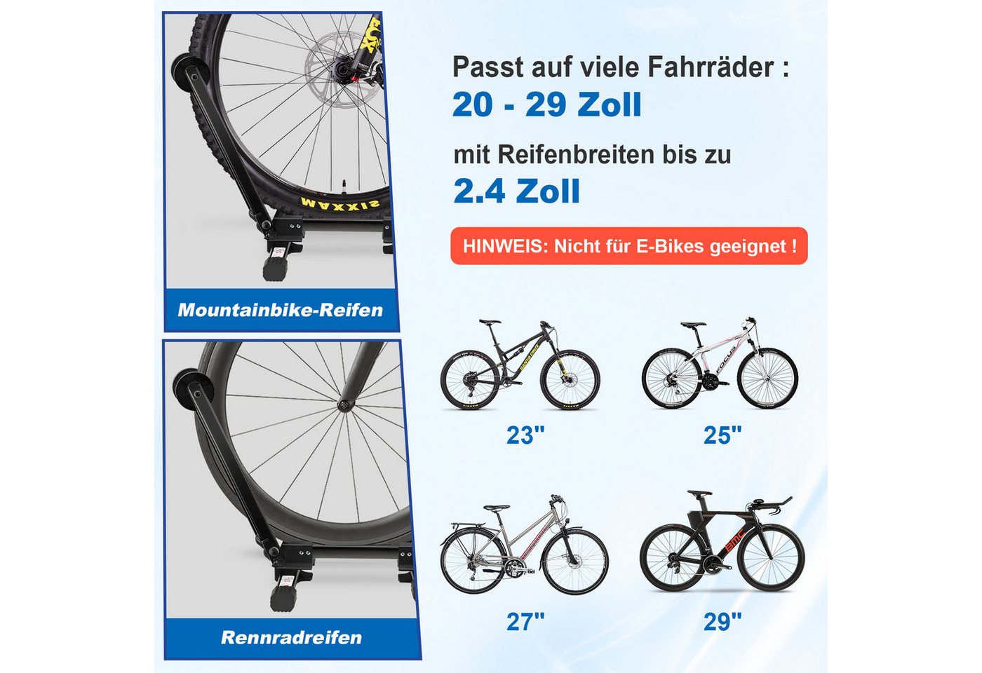 Clanmacy Fahrradständer Hinterradständer Ausstellungsständer klappbar für Räder von 20 bis 29" (1-St) – Bild 3 von 5
