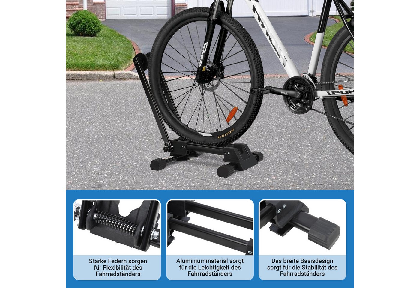 Clanmacy Fahrradständer Hinterradständer Ausstellungsständer klappbar für Räder von 20 bis 29" (1-St) – Bild 4 von 5