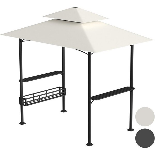 Clanmacy Grillpavillon Grillpavillon 238 x 148 x 250 cm, mit Doppeldach & Ablagen