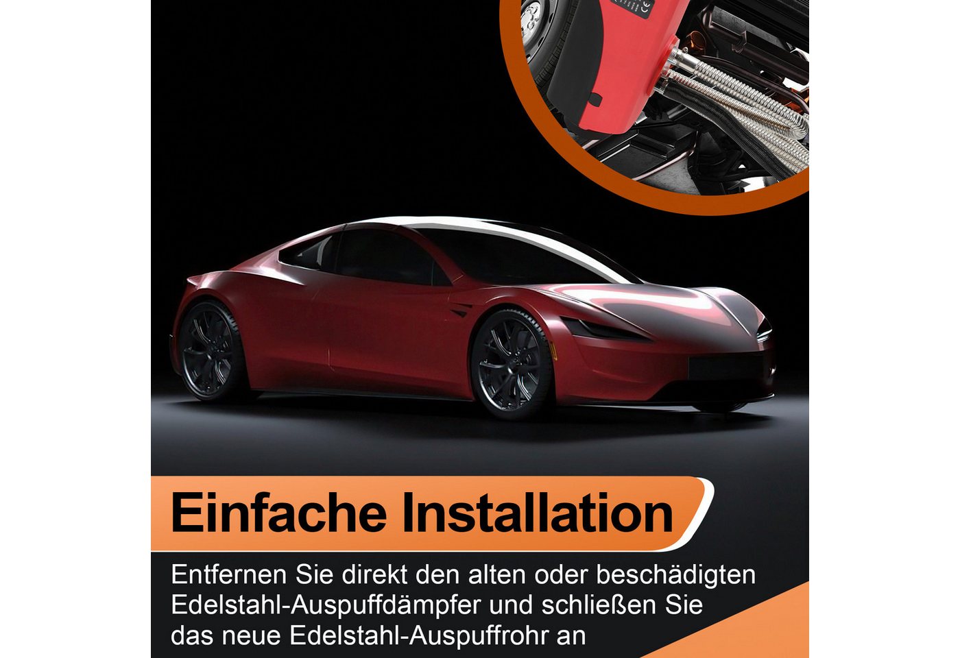 Clanmacy Heizlüfter 200cm φ25mm AbgasschlauchAbgasschalldämpfer Edelstahl Auspuffrohr – Bild 3 von 5