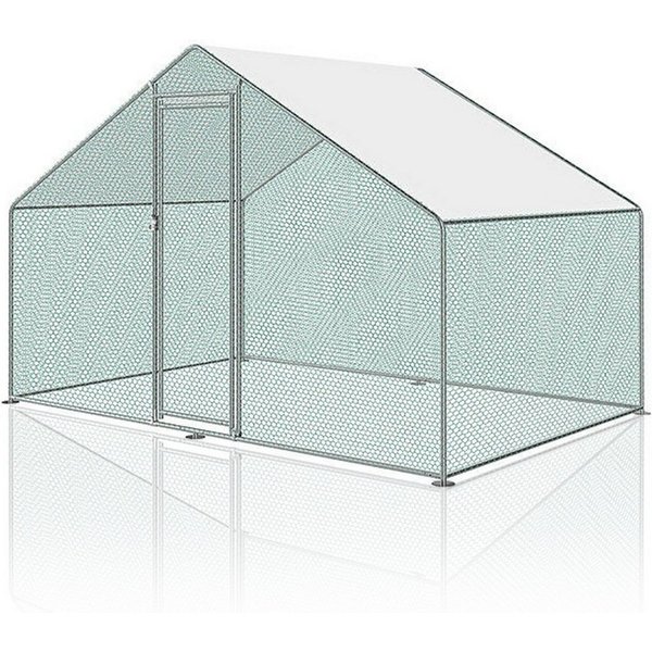 Clanmacy Hühnerstall 3x2x2m Hühnerstall Hühnerhaus Dach Geflügelstall Verzinkter