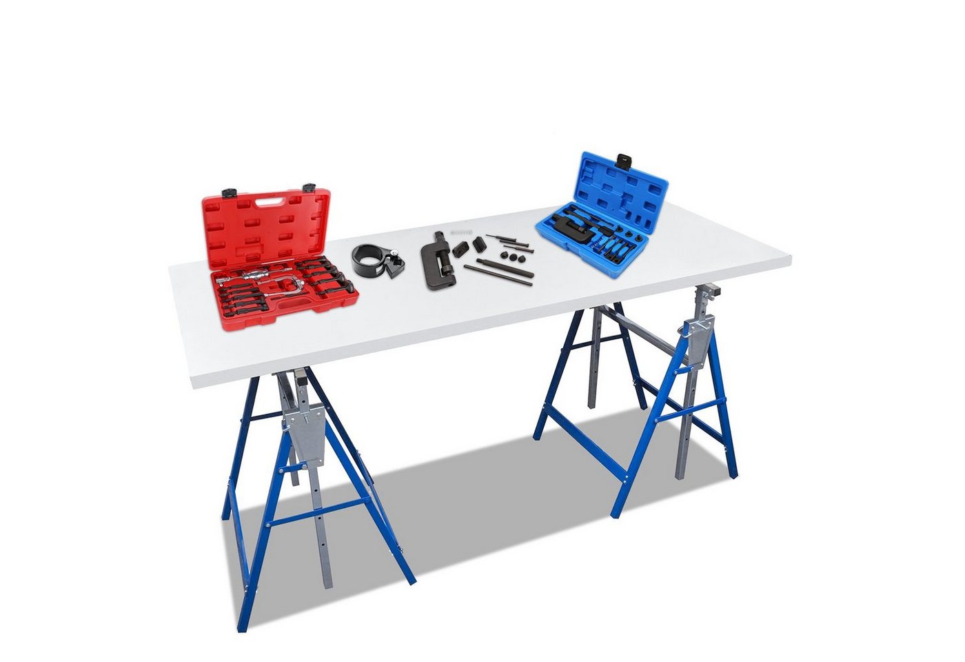 Clanmacy Klappbock Arbeitsbock 2er Set,Gerüstbock klappbar,7-fach höhenverstellbar, (2-St) – Bild 4 von 5