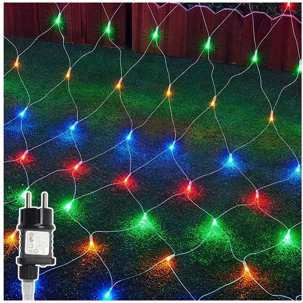 Clanmacy LED-Lichternetz LED Lichternetz Lichterkette Deko Lichtervorhang
