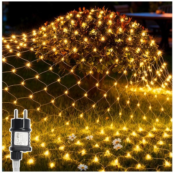 Clanmacy LED-Lichternetz LED Lichternetz Lichterkette Deko Lichtervorhang