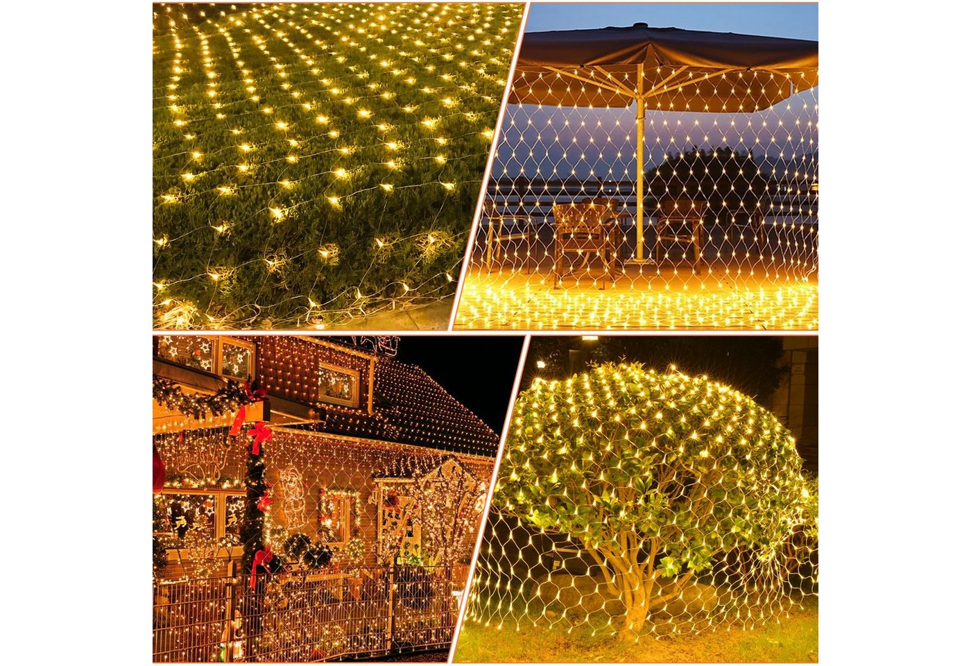 Clanmacy LED-Lichternetz LED Lichternetz Lichterkette Deko Lichtervorhang – Bild 3 von 5