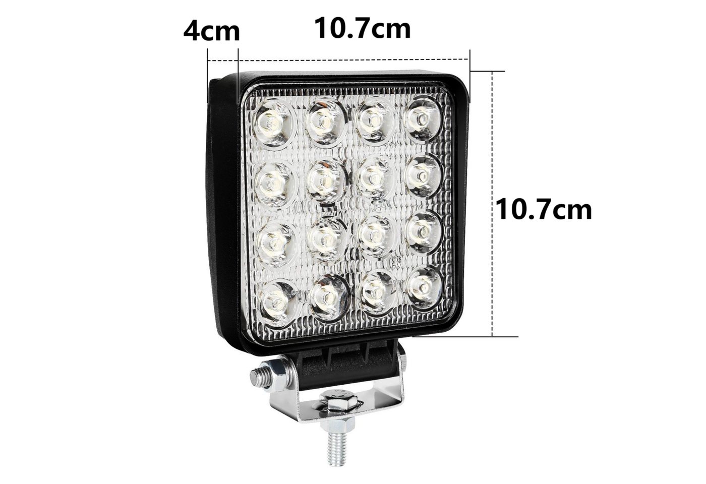 Clanmacy LED Scheinwerfer LED Arbeitsscheinwerfer 2er Set, 48W, 4320lm, 10–30V, IP67, 12V 24V LED Scheinwerfer Traktor Arbeitslicht für Offroad, SUV, ATV – Bild 2 von 5