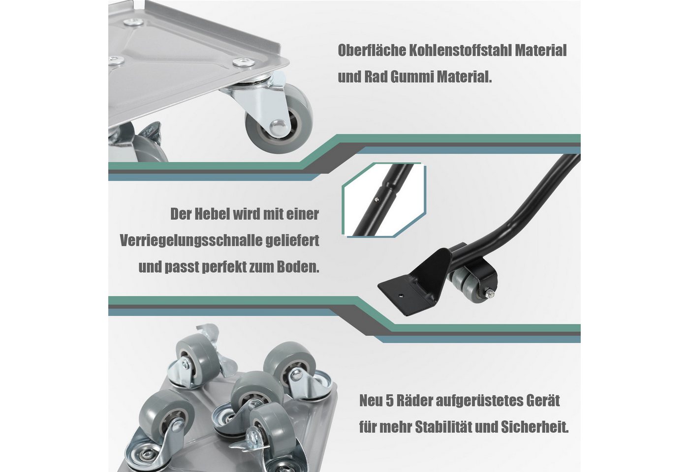 Clanmacy Möbelrolle Möbelroller 4 stück Möbelheber Rollbrett Möbel Transportroller Roller – Bild 3 von 5