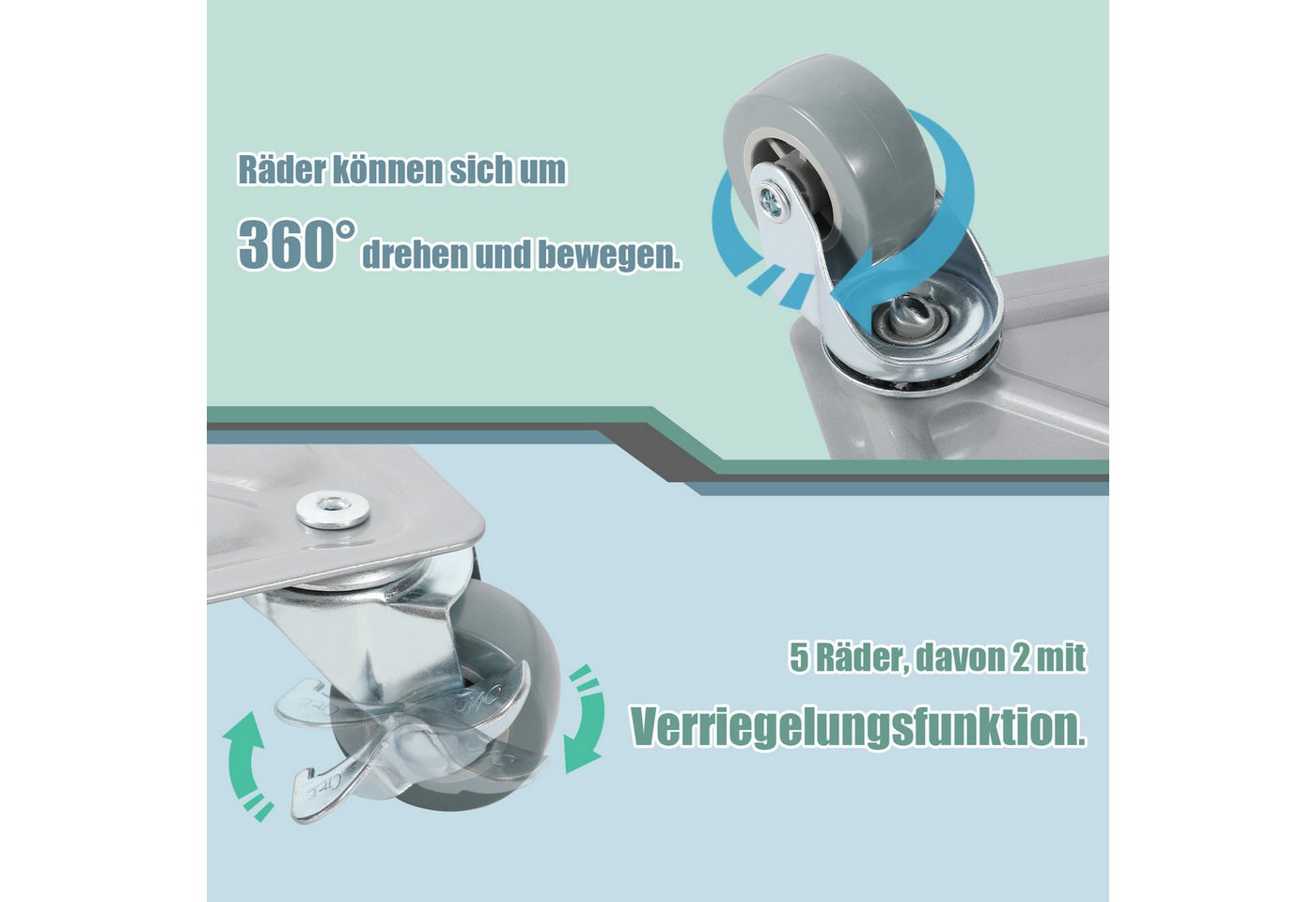 Clanmacy Möbelrolle Möbelroller 4 stück Möbelheber Rollbrett Möbel Transportroller Roller – Bild 4 von 5