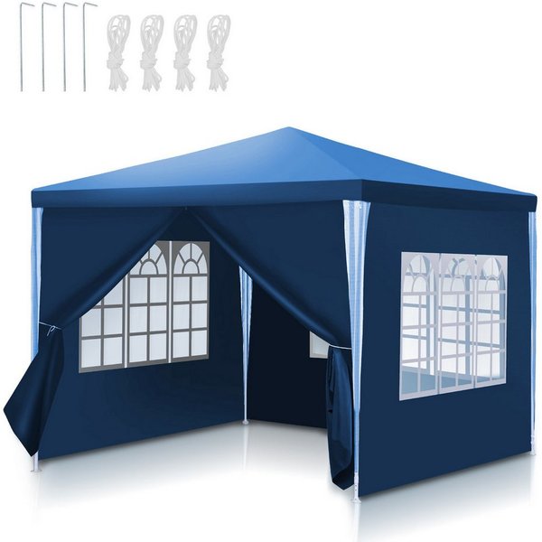Clanmacy Pavillon 3x3m Pavillon, Garten Festzelt Gartenzelt Wasserdicht, UV-Schutz
