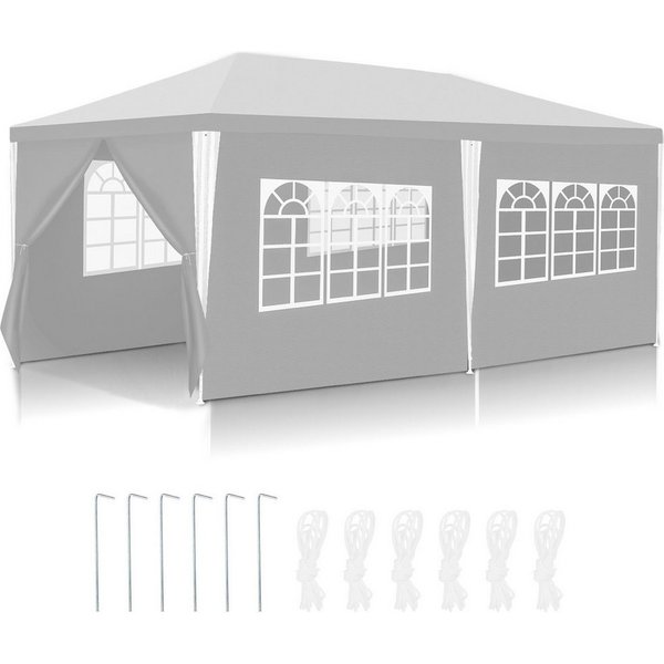 Clanmacy Pavillon 3x6m Pavillon, Garten Festzelt Gartenzelt Wasserdicht, UV-Schutz