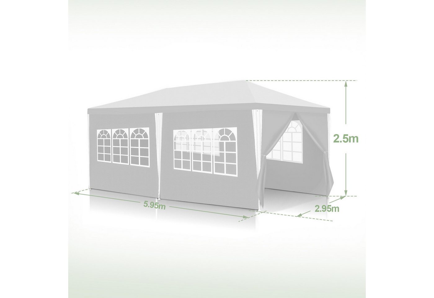 Clanmacy Pavillon 3x6m Pavillon, Garten Festzelt Gartenzelt Wasserdicht, UV-Schutz – Bild 2 von 5