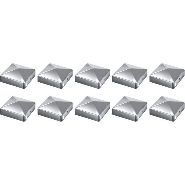 Clanmacy Pfostenkappe 10x Pfostenkappe Pyramide 91X91mm Zaunkappe für Pfosten Silber