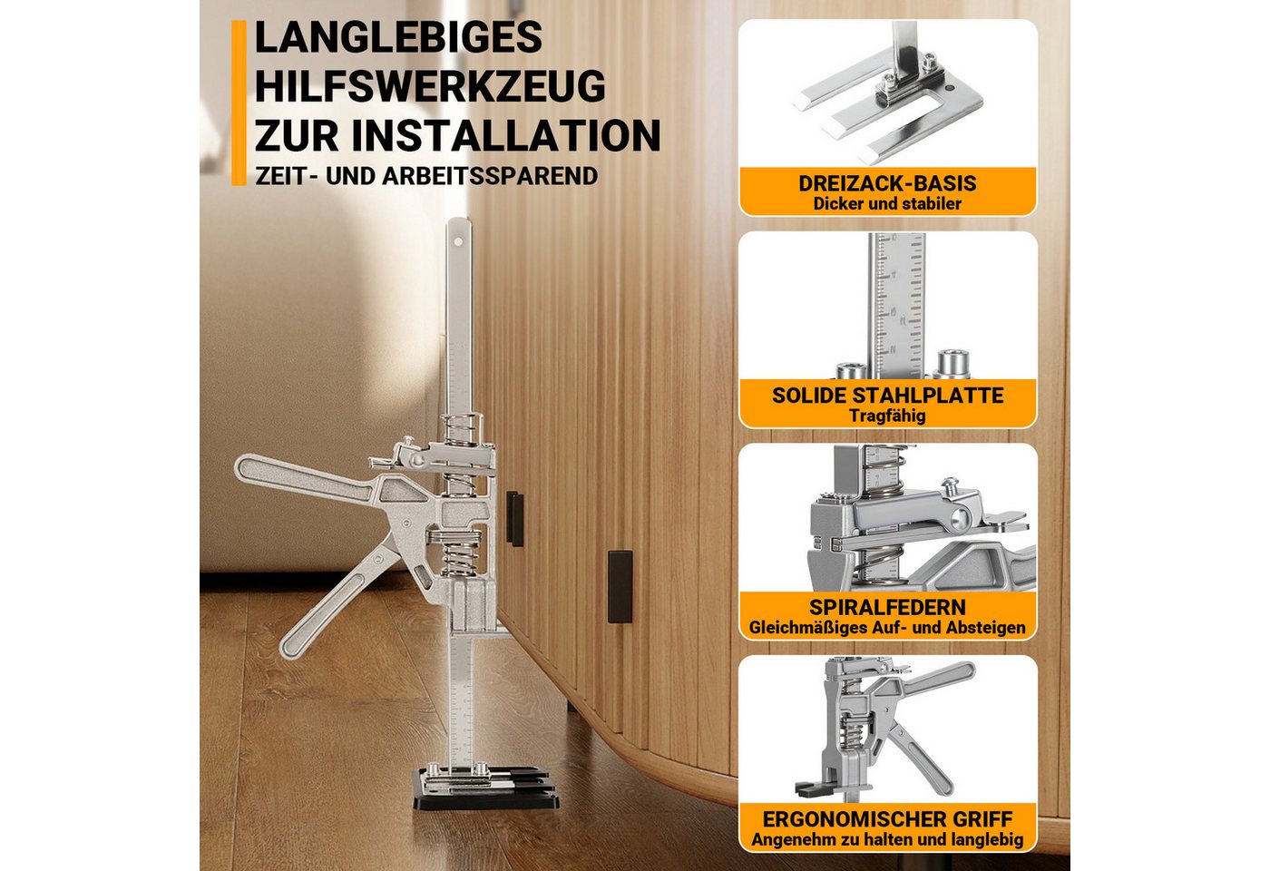 Clanmacy Plattenheber Handwerkzeugheber 2pcs Gipskartonplatten Hebevorrichtung Schrankheber, -] – Bild 5 von 5