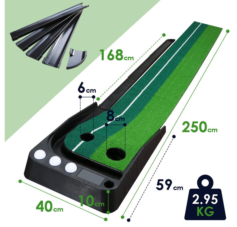 Clanmacy Puttingmatte Golf Puttingmatte Golfmatte Golf Übungsmatte Ball Rückkehr System (1-St) – Bild 2 von 5