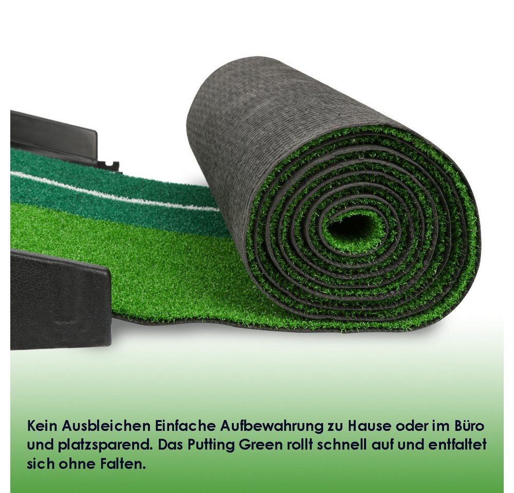 Clanmacy Puttingmatte Golf Puttingmatte Golfmatte Golf Übungsmatte Ball Rückkehr System (1-St) – Bild 3 von 5