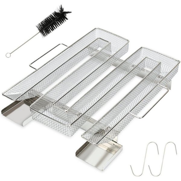 Clanmacy Räucherbox BBQ Kaltrauchgenerator Kaltraucherzeuger für Grill Kaltraucherzeuger Edelstahlmaterial/Bequemer Griff