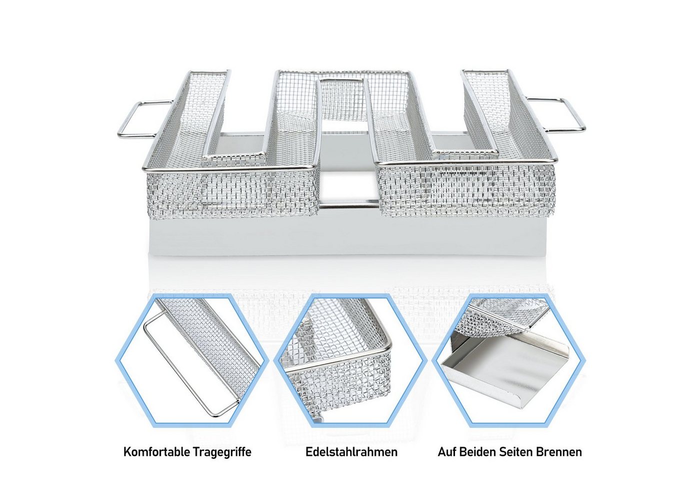 Clanmacy Räucherbox BBQ Kaltrauchgenerator Kaltraucherzeuger für Grill Kaltraucherzeuger Edelstahlmaterial/Bequemer Griff – Bild 4 von 5