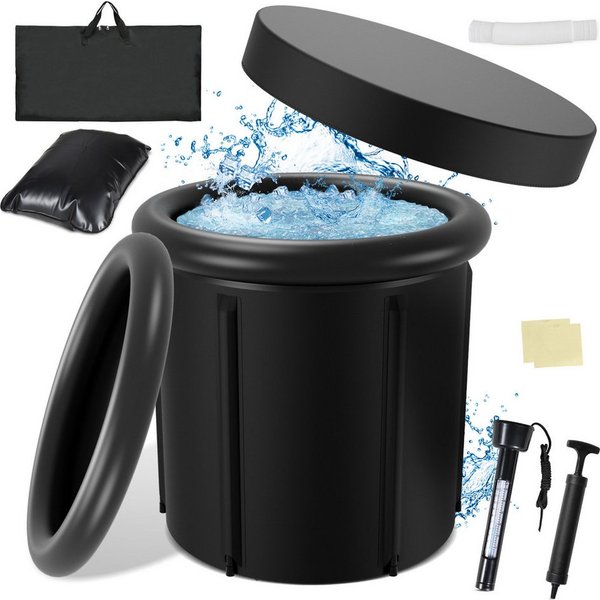 Clanmacy Rundpool Eisbad 80cm Ø, Becken+Abdeckung, Isol, Ablassvorrichtung (1-tlg)