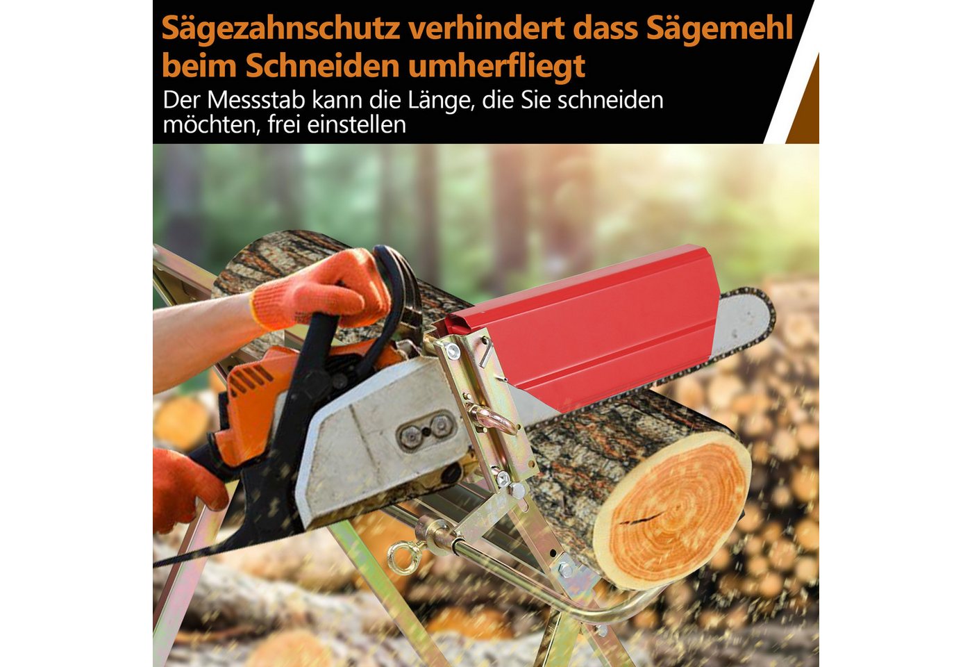 Clanmacy Sägebock Kettensägebock klappbar mit Kettensägenhalterung, 150 kg, 18/20 Zoll, 150 kg max. Belastbarkeit – Bild 3 von 5