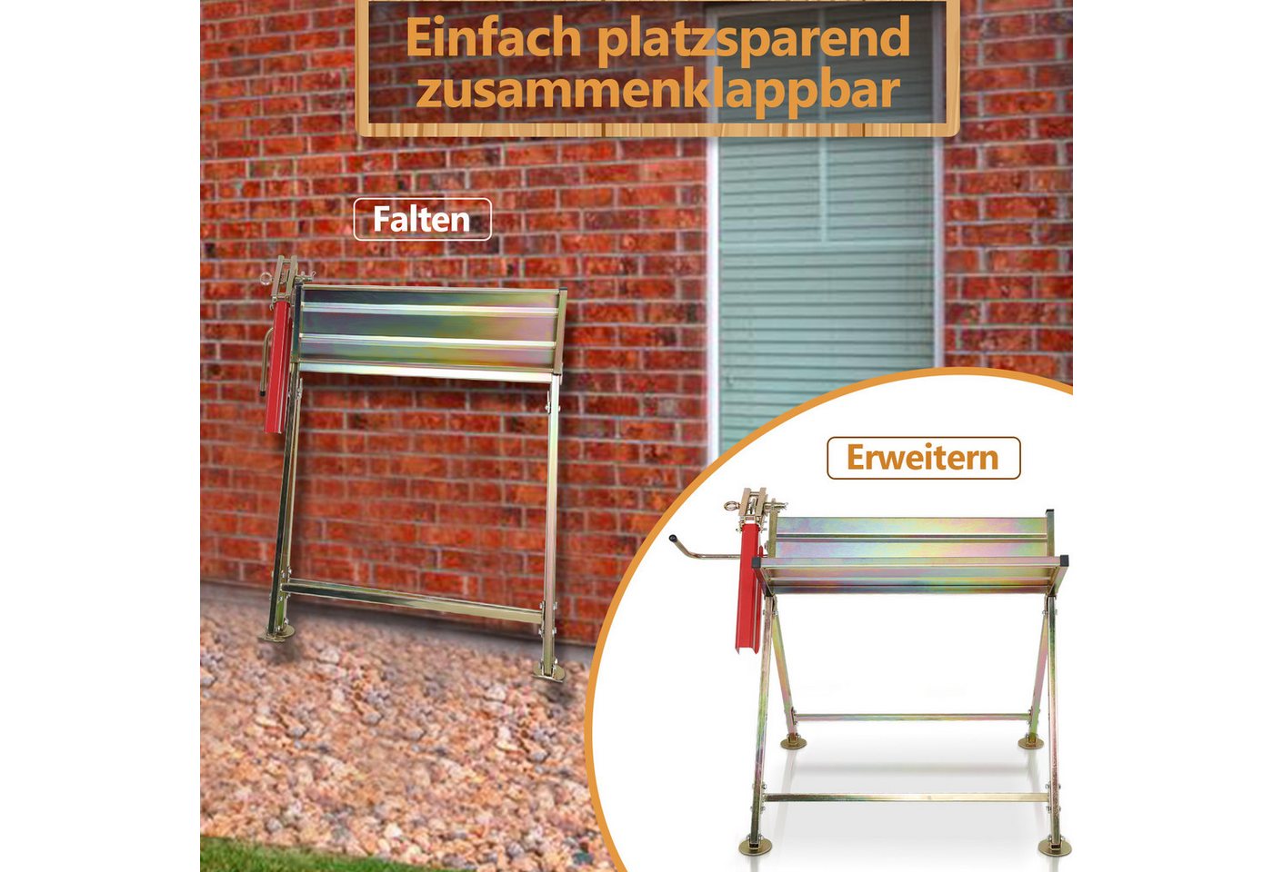 Clanmacy Sägebock Kettensägebock klappbar mit Kettensägenhalterung, 150 kg, 18/20 Zoll, 150 kg max. Belastbarkeit – Bild 4 von 5